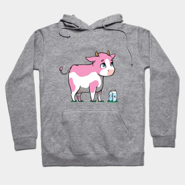 cute strawberry milk cow Hoodie by BlackRabbitLabel